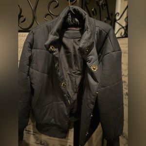 PINK LILY|| Perfect Storm Charcoal Bomber Jacket|| Medium